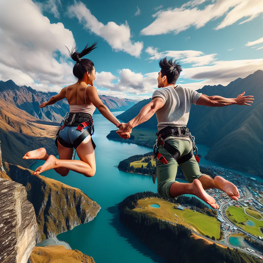 6. Queenstown, New Zealand: Adrenaline-pumping activities like bungee jumping and skydiving, coupled with breathtaking scenery, create an adventurous honeymoon.